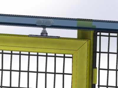 Cross section of the upper extension of the sliding door_trolleys